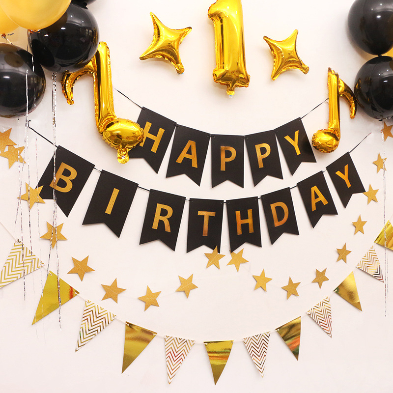 Baby Show Birthday Party Banner Background Wall Decoration Paper Happy Birthday Letter Banner