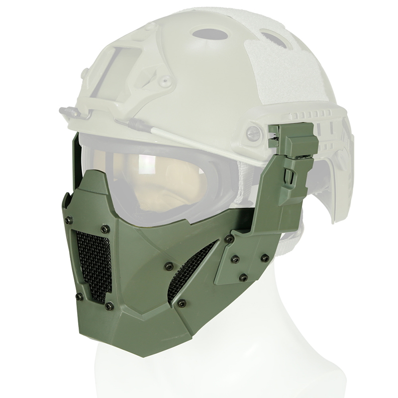 Good Quality CS War Game Half Face Cover Solid color Fast Helmet Combination Accessory Double Strap Camo Cover