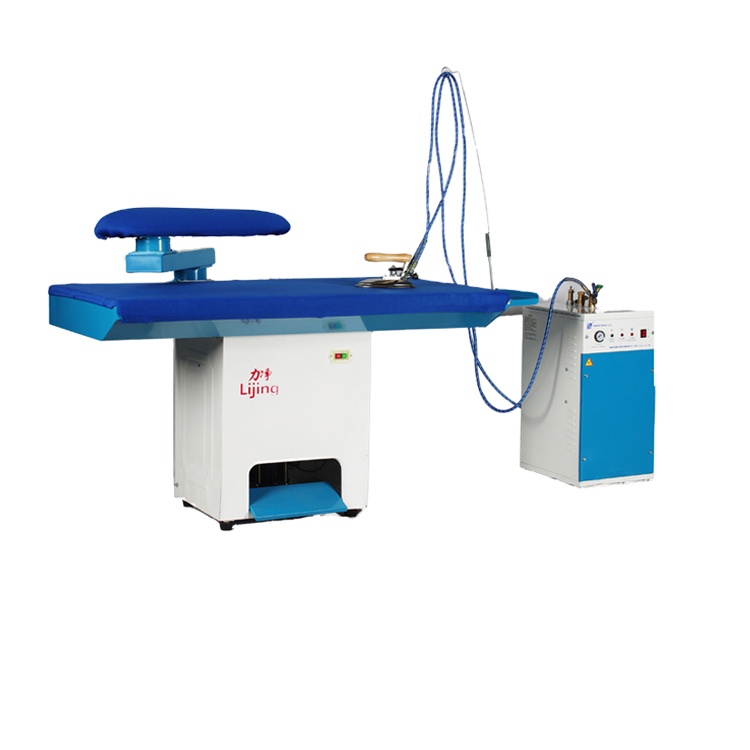 Industrial laundry steam iron machine clothes ironing table with steam generator