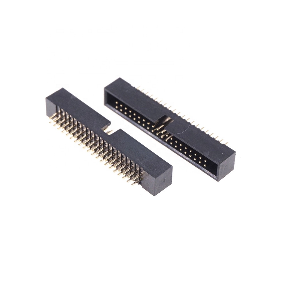 IDC Box Header 1.27 mm 50 Pin 2x25 Position male Pin dual row Straight Through Holes PCB Solder IDC Socket Mate 4 wall Shrouded