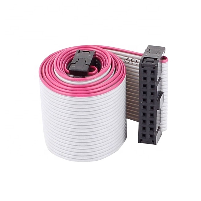 16pin to 16pin female Eurorack Module IDC ribbon flat power cables with strain relief bracket on both of the connectors