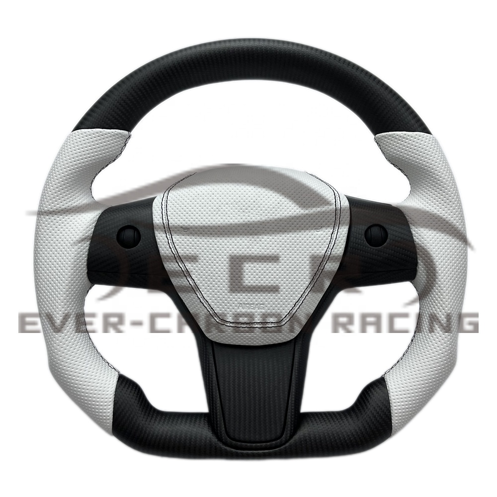 Лидер продаж, матовое карбоновое рулевое колесо Ever-Carbon Racing(ECR) со средним покрытием для рулевого колеса Tesla Model 3