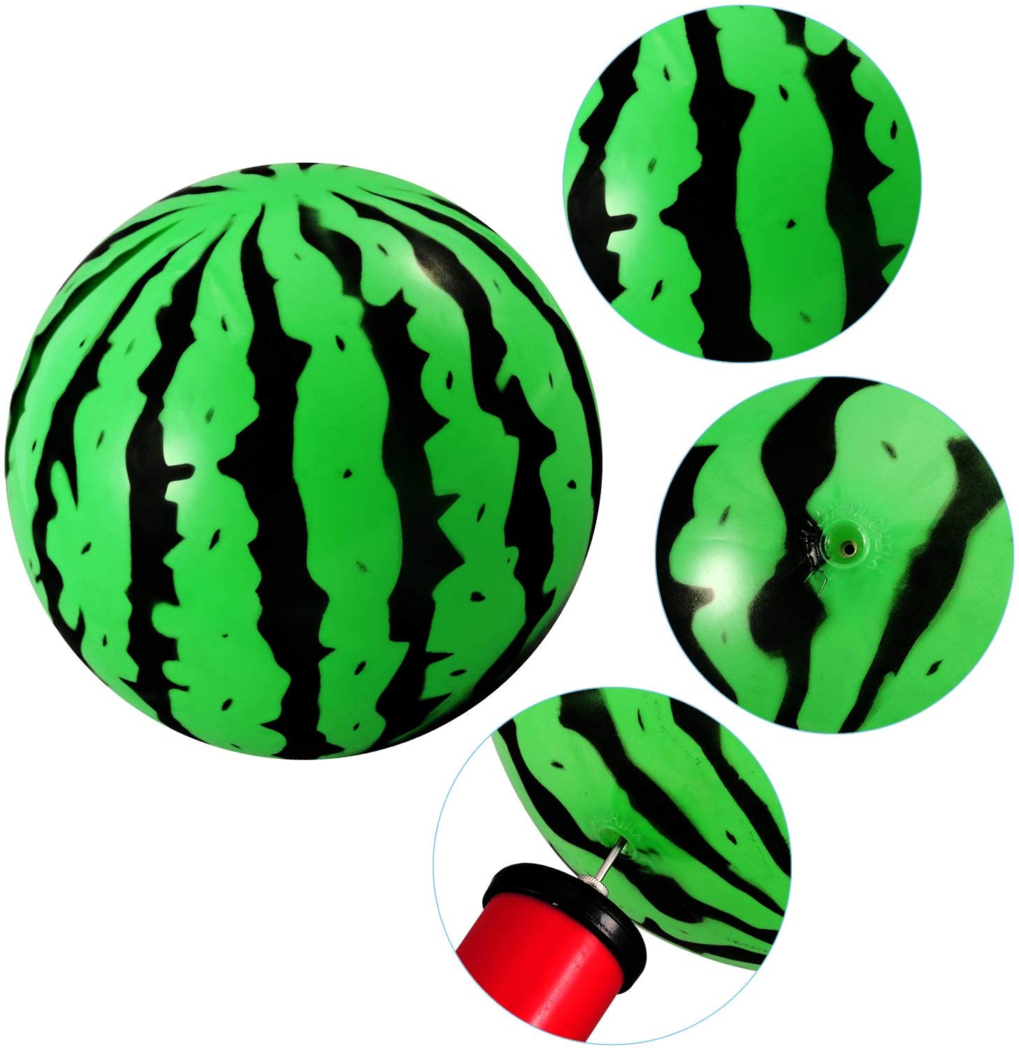 Wholesale PPyou new inflatable custom logo giant watermelon beach tennis paddle ball set 30cm in bulk 3d large kids adults toys