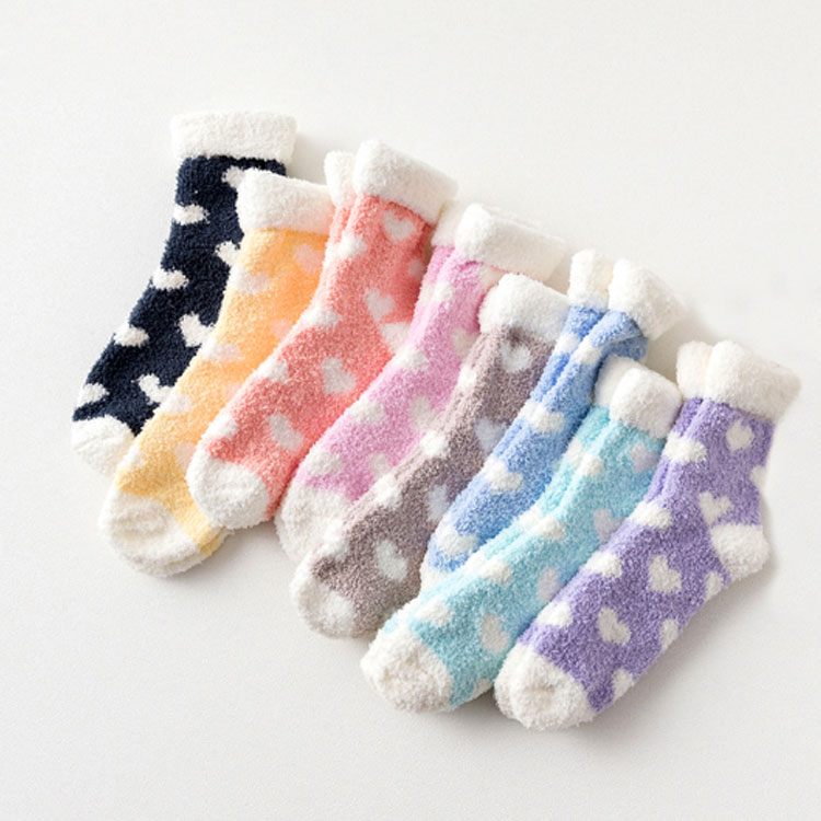 Hot sale fashion gift floor heart women fuzzy fluffy soft winter Socks