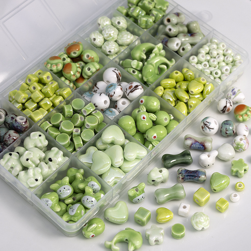 Factory wholesale 12mm colorful flower animal seashell ceramic beads for jewelry making
