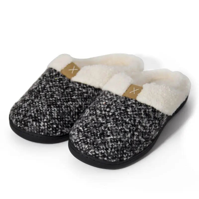 Womens Mens Slippers Memory Foam Comfort Fuzzy Plush Lining Slip On House Shoes Indoor Outdoor