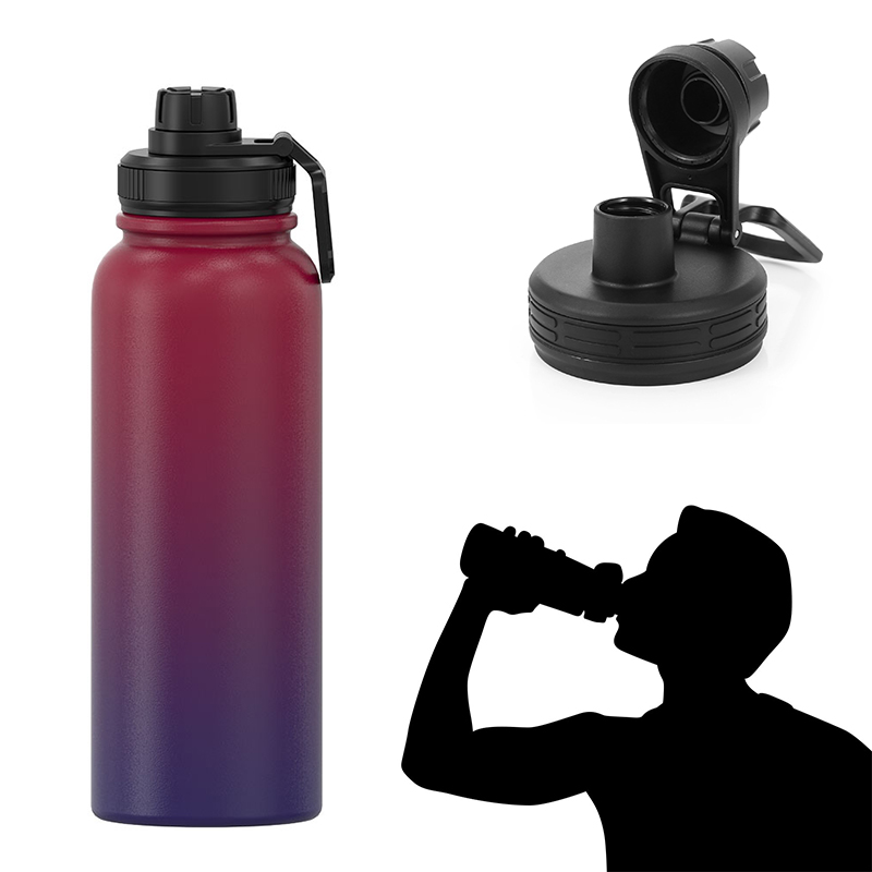 Wholesale 32OZ Stainless Steel Double-walled Wide Mouth Sports Water Bottle With Straw