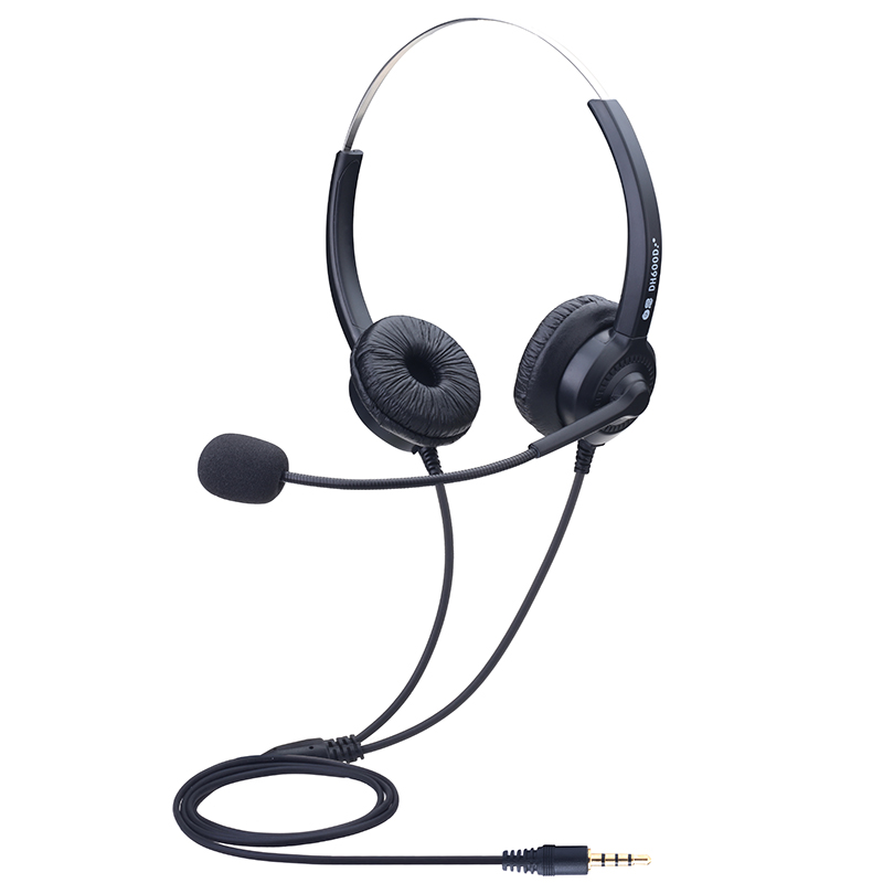 Dh600d двухушной мобильный телефон и Однопортовый компьютер 3,5 мм с одним микрофоном, телефонная гарнитура, Офисная гарнитура