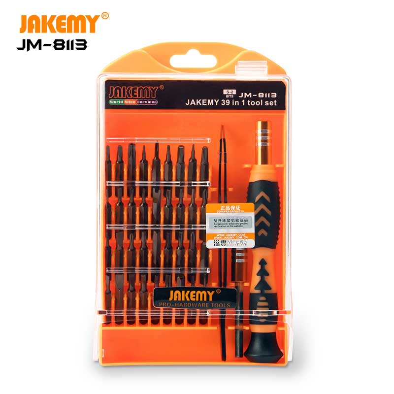 Высококачественная отвертка JAKEMY JM-8113 39 в 1, ручной ящик для ремонта ПК, очков, мобильных телефонов, ноутбуков