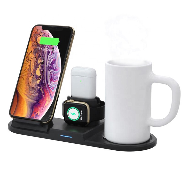 Беспроводная зарядная док-станция DAZ Cup Heater, многофункциональные зарядные устройства, беспроводное портативное зарядное устройство 3 в 1, беспроводная зарядная станция Usb