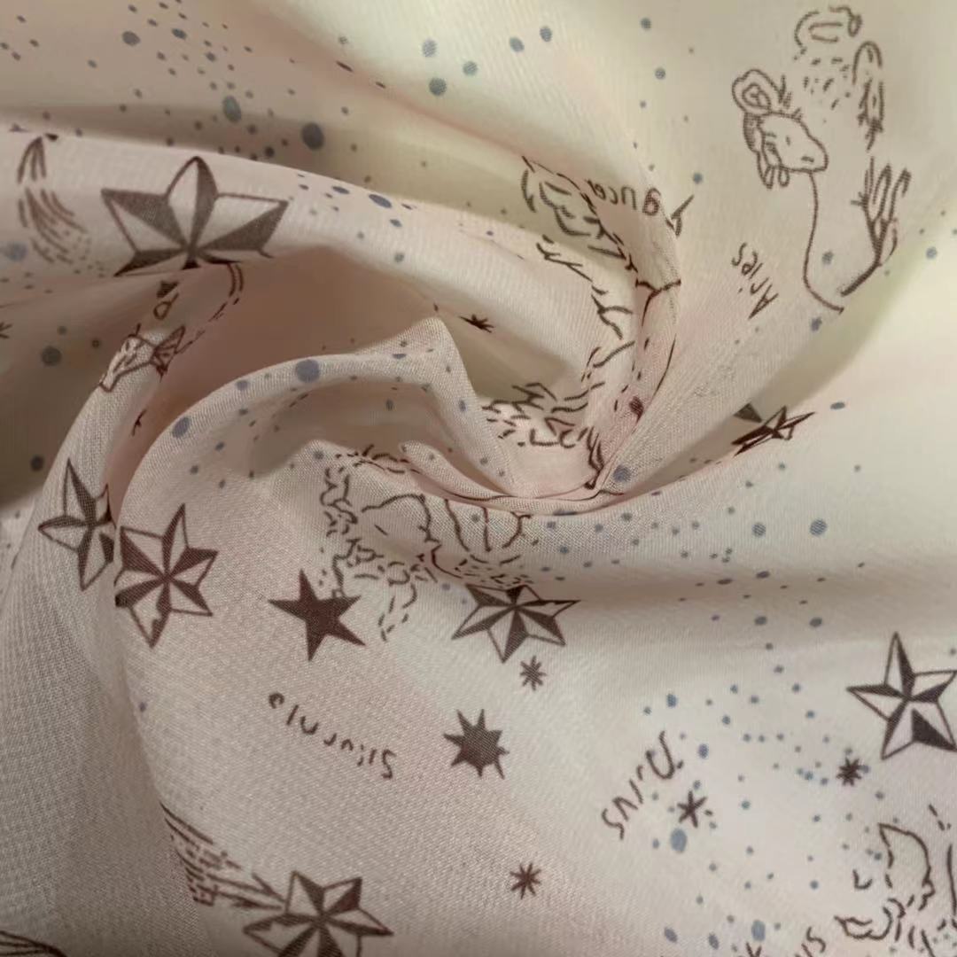 Fashion polyester printed organza fabric for Women's clothing