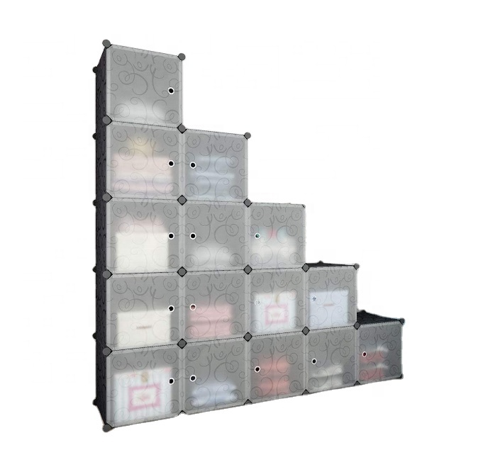 New style living room DIY plastic closet wardrobe plastic cabinet storage cubes