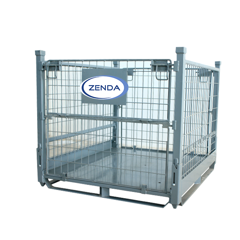 Factory Price Heavy Duty Foldable Warehouse Stackable Metal Pallet Cage Storage Box Steel Stillages