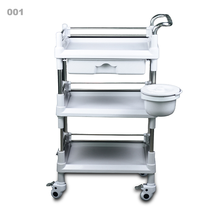 2021 Chinese Factory Direct Selling Rolling Cart Storage Trolley Metal Service Cart With Handle and Basket