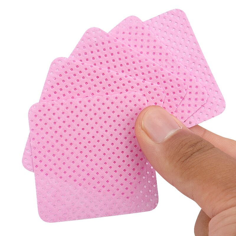 200PCS/Pack pink Lint-Free Paper Cotton Eye Pads Eyelash Glue Eyepads Patch Eyelash Extension Pads