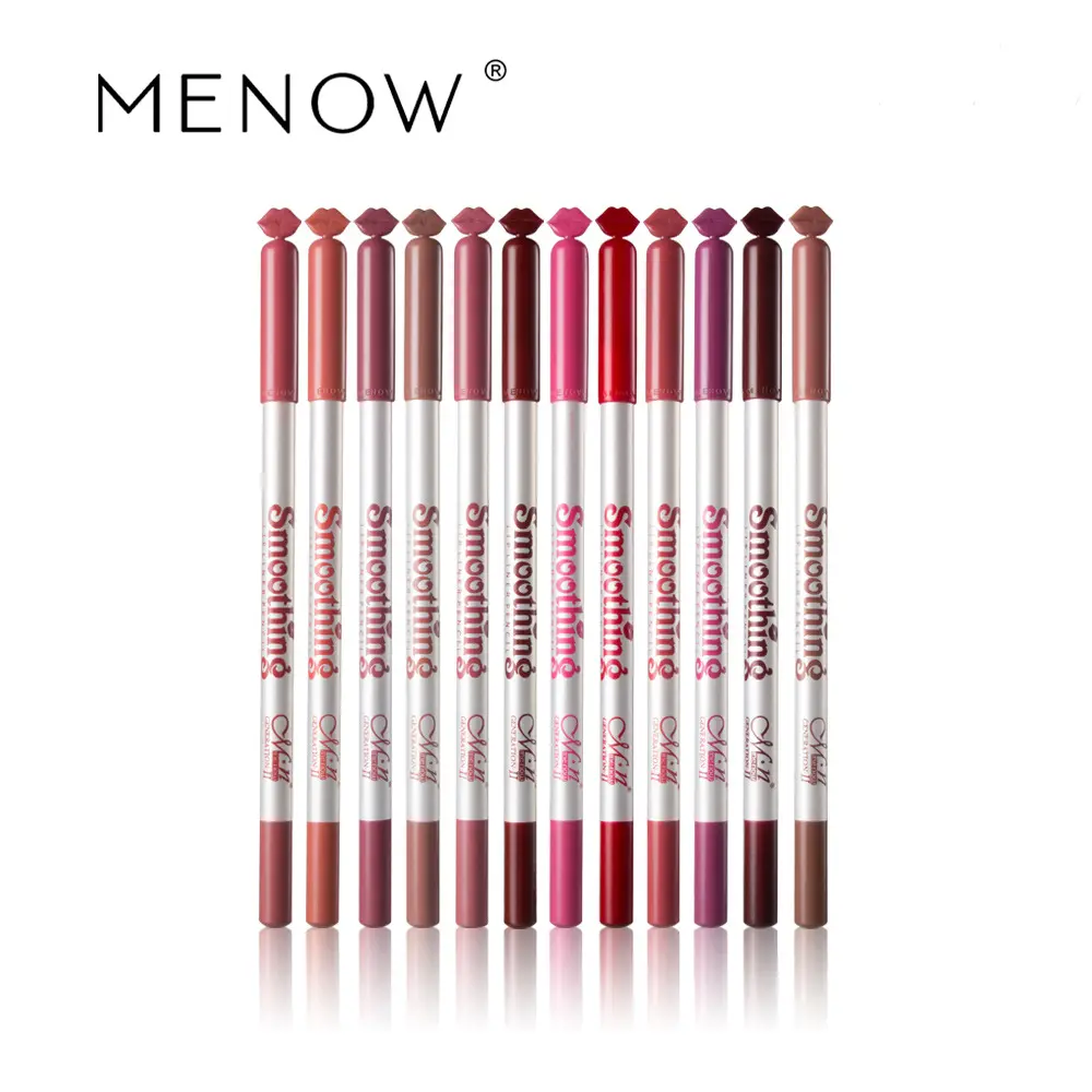 Menow Brand New12Pcs/Set High Quality Matte Lip liner Pencil Lasting Waterproof Make Up Beauty Lips Cosmetics