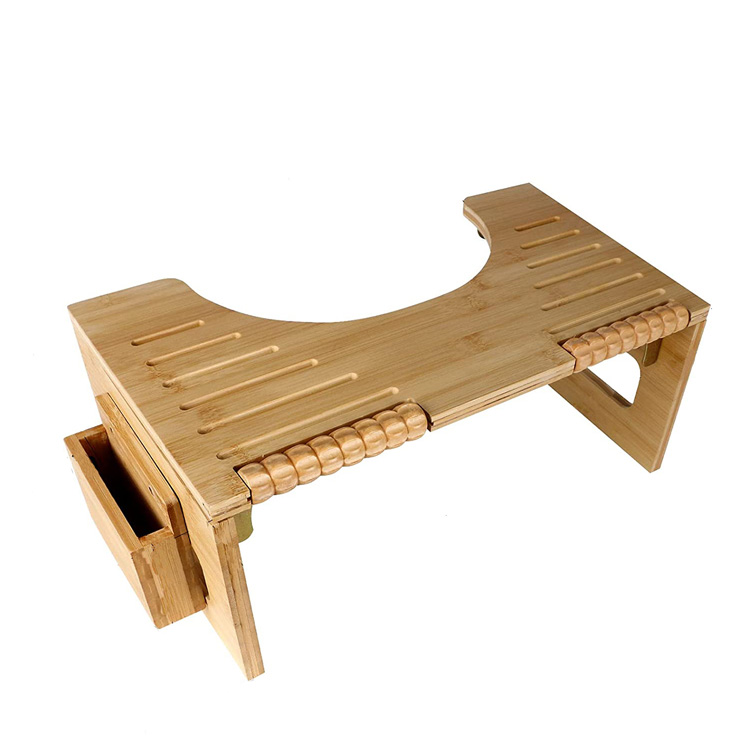 High Quality Wooden Step Toilet Squatting Bathroom Stool Bamboo Toilet Chair