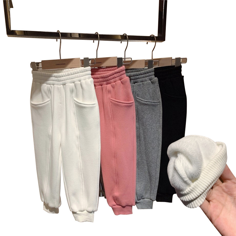 Jogger/штаны для девочек; Новинка 2021 года; Плотные спортивные штаны; Детские спортивные штаны; Сезон осень-зима; Повседневные штаны