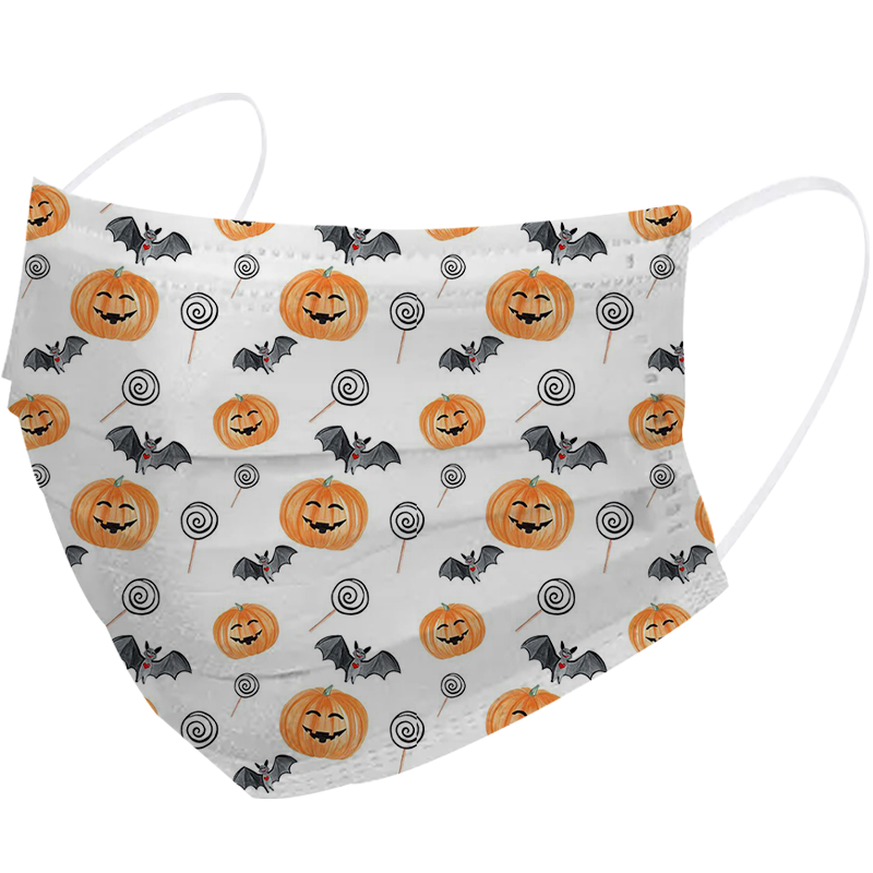 Hot Selling Halloween Cartoon 3ply Custom Printed Disposable Face Masks By Face Mask Manufacture