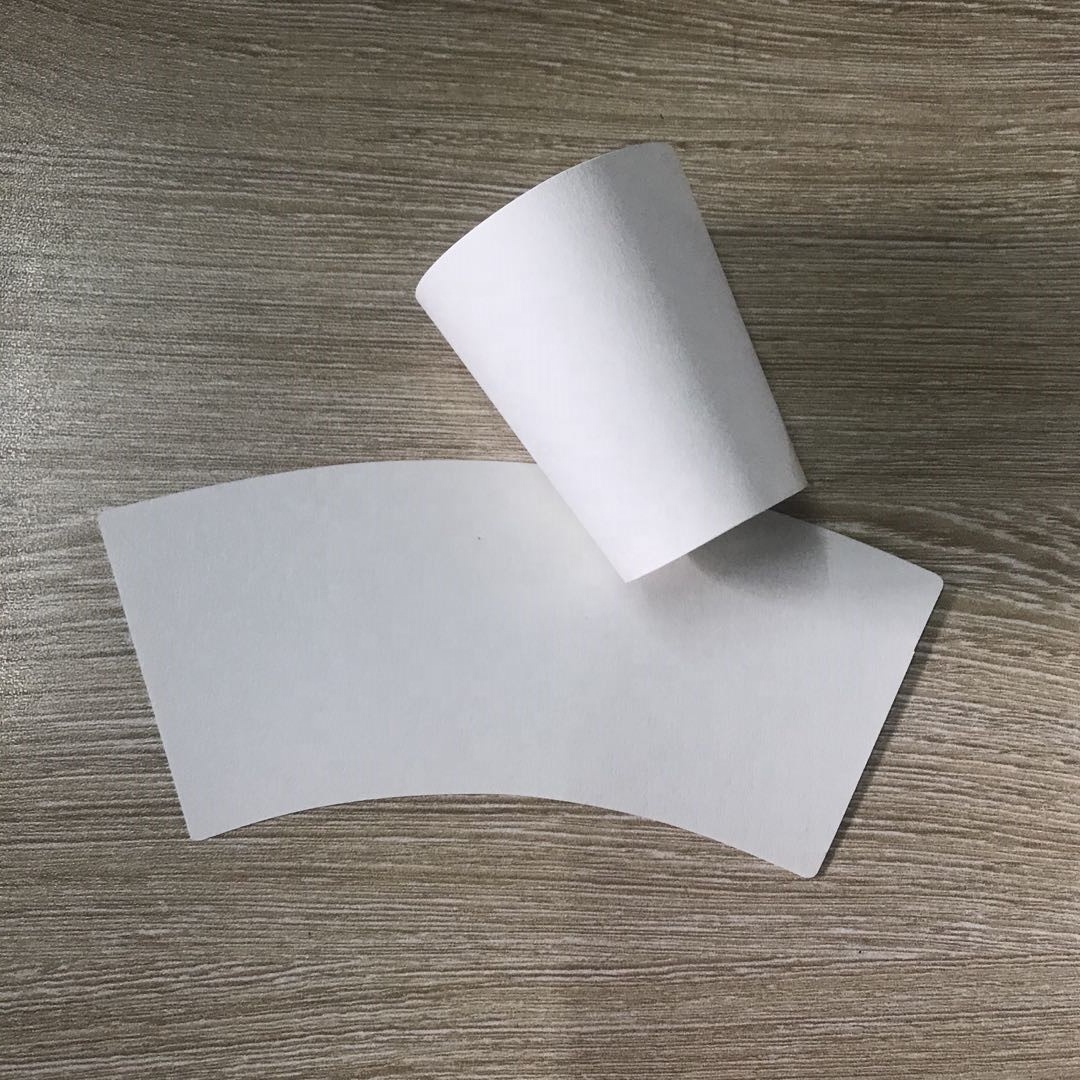 White tea cup paper fans 12oz