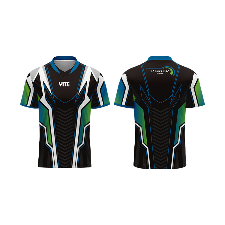 Latest printed e-sports jerseys custom 100% polyester fabric male esports jersey shirt