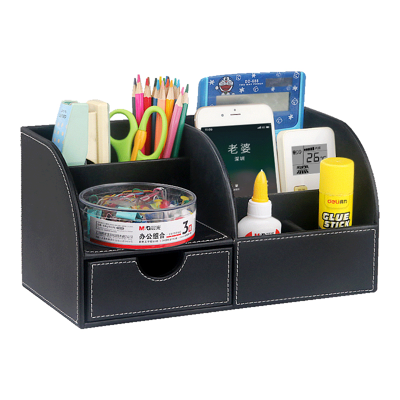 Home   School   Office Table use custom leather pen holder for stock PVC/PU Leather Pen Holder Round Make up Brush Container