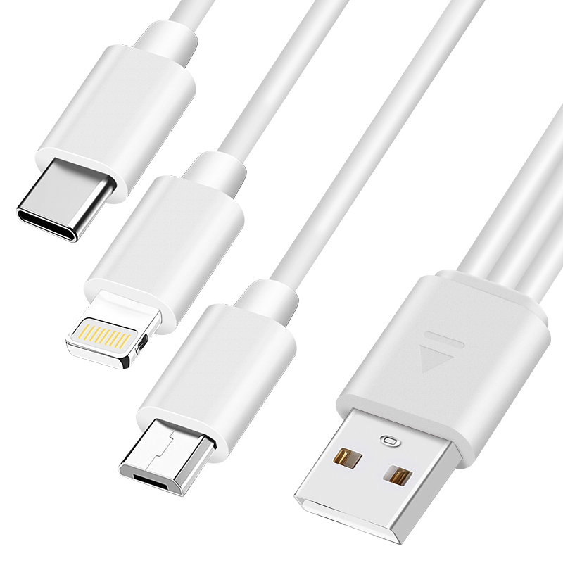 Высококачественный USB-кабель для сотового телефона Type-c, зарядный USB-кабель 3 в 1 для всех телефонов