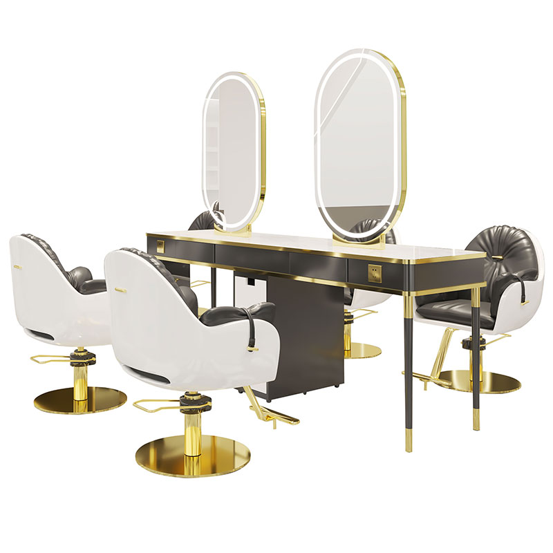 New Style Hair Salon Double-sided Mirror Salon Chair And Mirror Set Mirror Salon Station