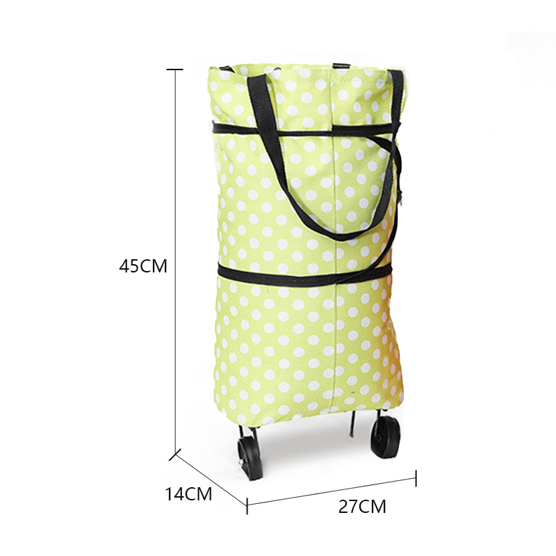 Customised Factory customized folding grocery trolley shopping bags wheels vegetable bag