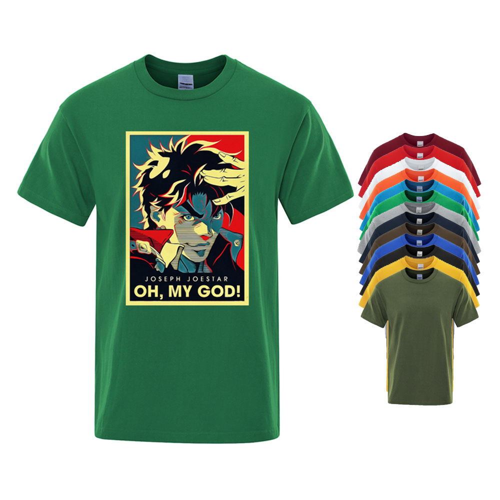 Anime Fashion 250 GSM 100% cotton t-shirt graphic print plus size crew neck men's knitted t shirts