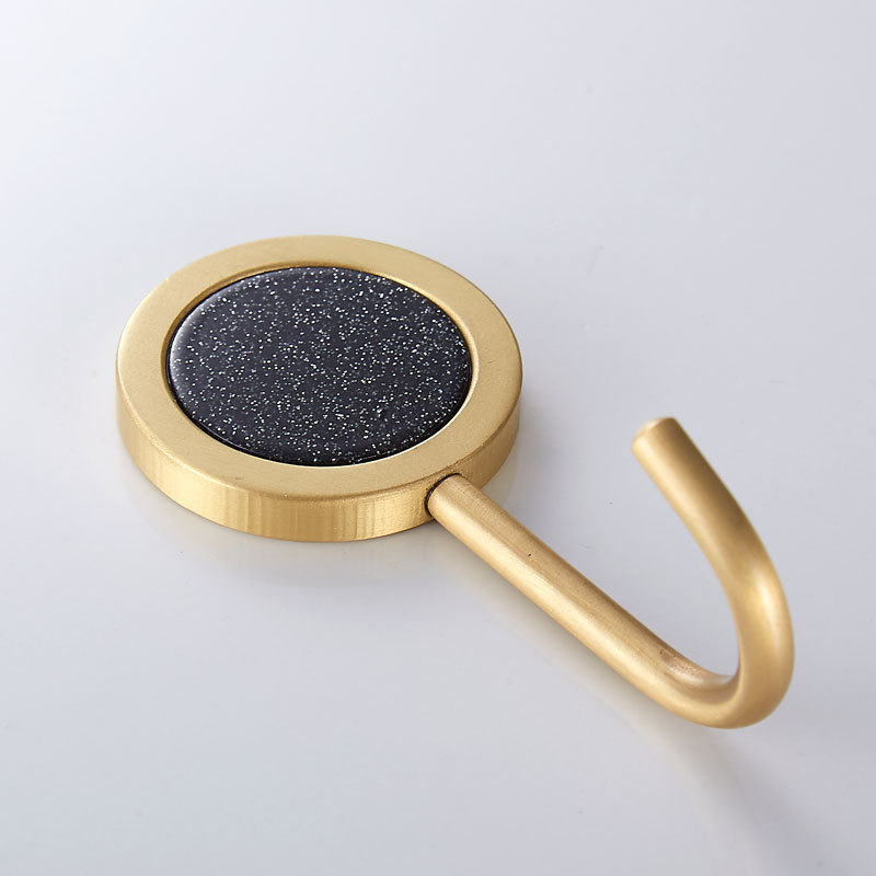 Factory Direct Sales Brass Golden Wall Hook Load-bearing Sticky Hook Bathroom Adhesive Hook Behind the Door for Coat