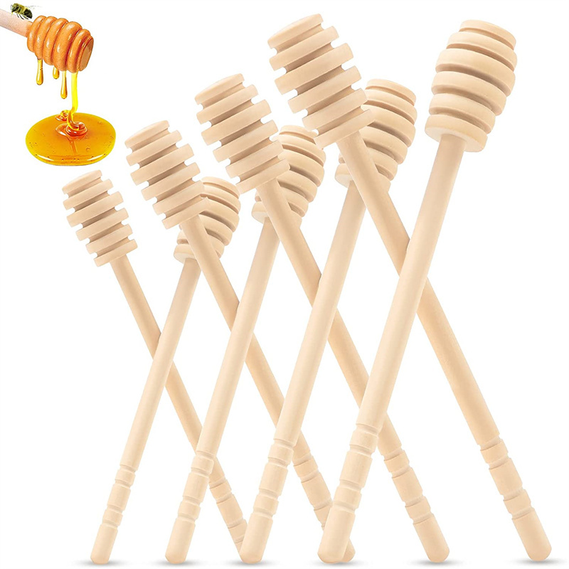 Wood Spoon With Curved Handle Hot Sale Hand Made Wooden Wood Flat Honey Dipper With Ball