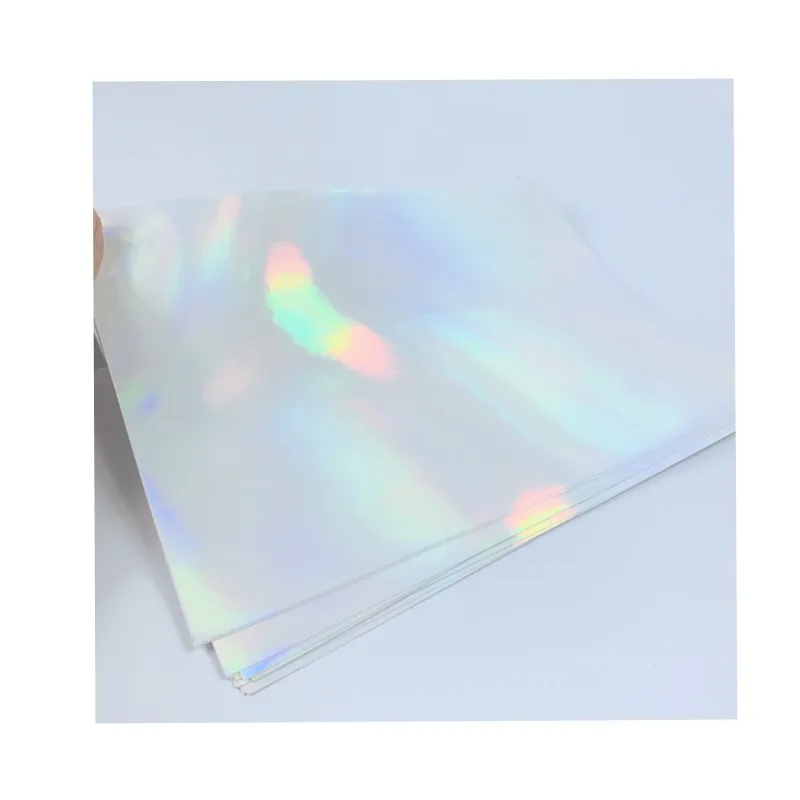 Factory directly supply adhesive transparent self adhesive holographic cold and hot lamination film