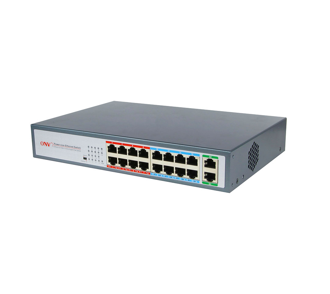 16 портов 10/100 Мбит/с gigabit uplink коммутатор питания через Ethernet на дальние расстояния Лидер продаж сетевой коммутатор