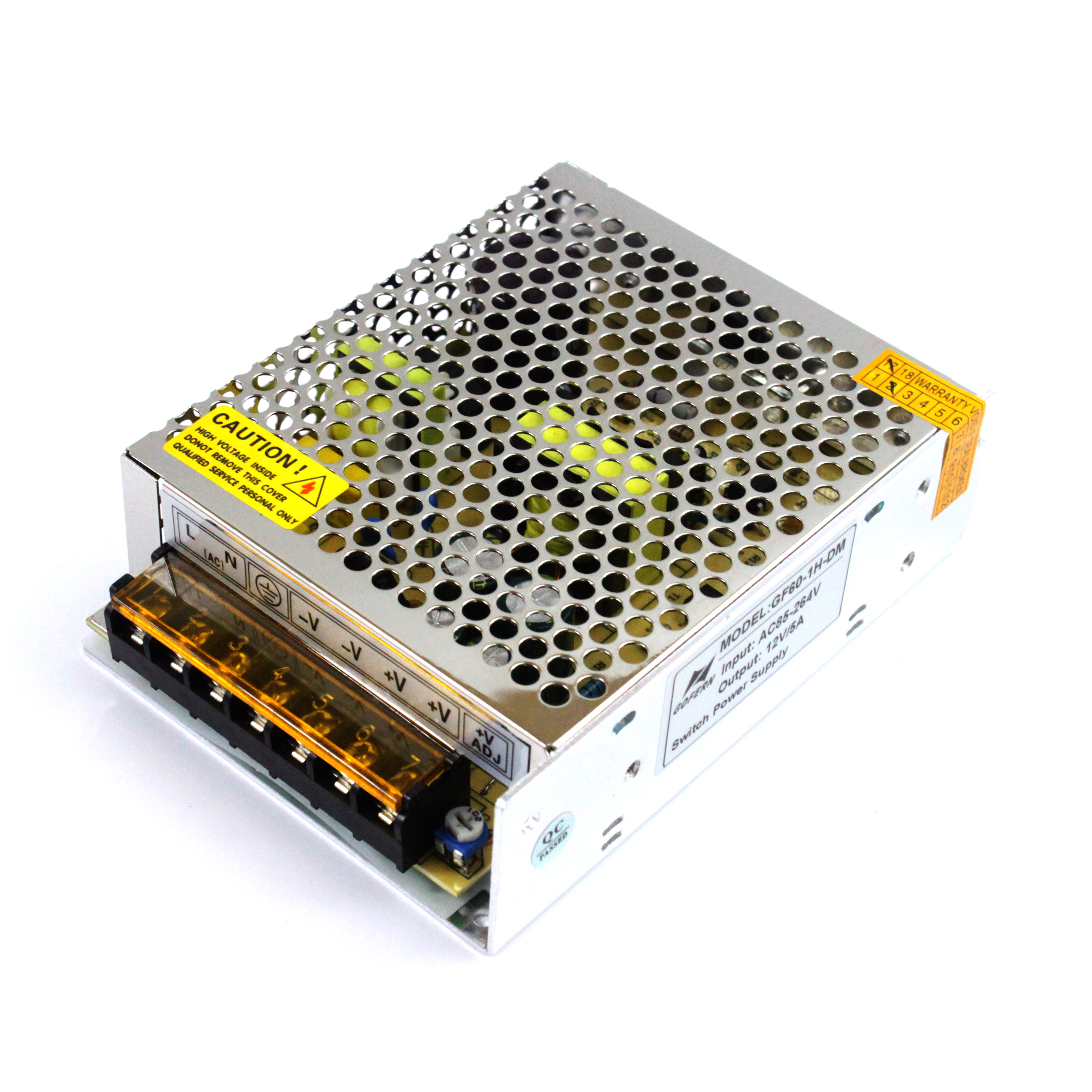 Одиночный выход ac dc источник питания cctv 36V 2A 72W металлический корпус светодиодное освещение