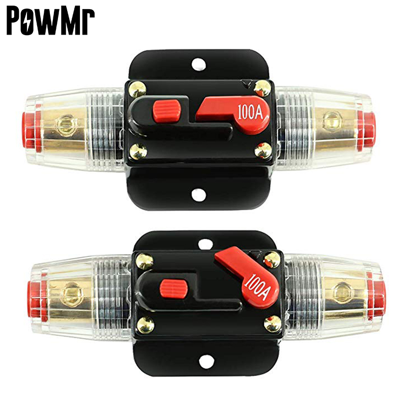 PowMr 20A 30A 40A 50A 60A 80A 100A сброс держатель предохранителя с ручным сбросом inlinee автомат защити цепи для детей возрастом от 12/24V DC переключатель