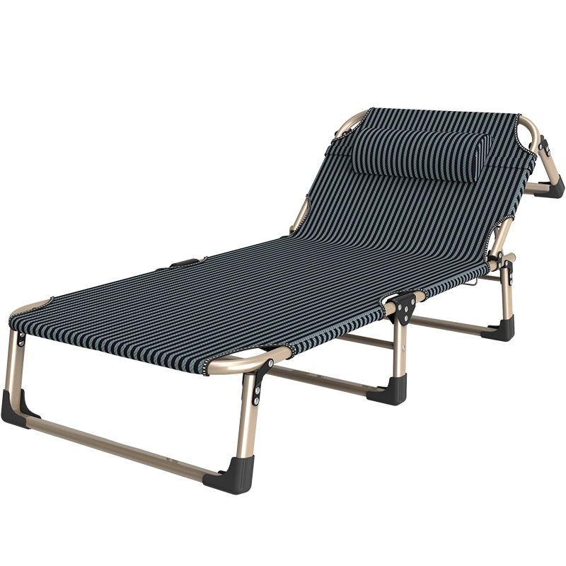Stainless steel folding chair office lunch break bed simple 600D Oxford cloth single escort bed portable camping bed