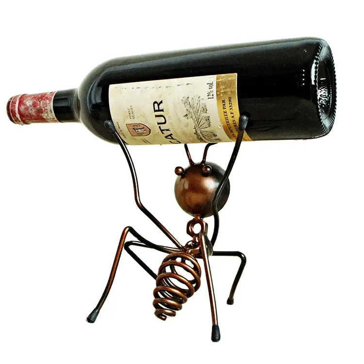 Best Selling New Prouducts Metal Wine Bottle Holder Personality Ant Wine Rack for Home Decoration