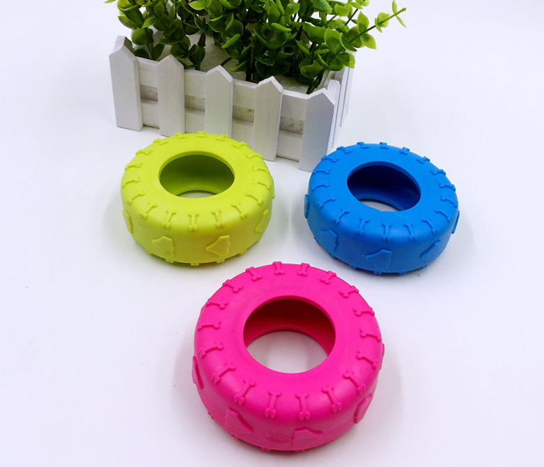 Wholesale PET CHEW TPR RUBBER toy tractor tyre