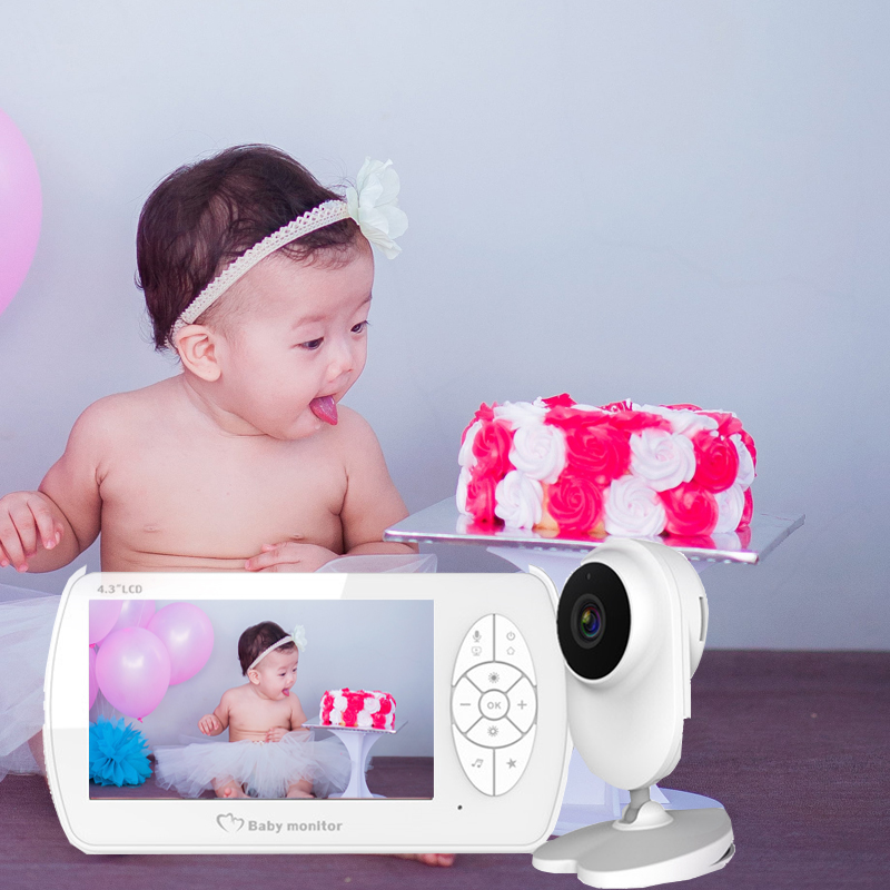 Amazon лучший продавец 4,3 дюймов Большой ЖК-экран Смарт Аудио Видео монитор младенца камера для безопасности ребенка