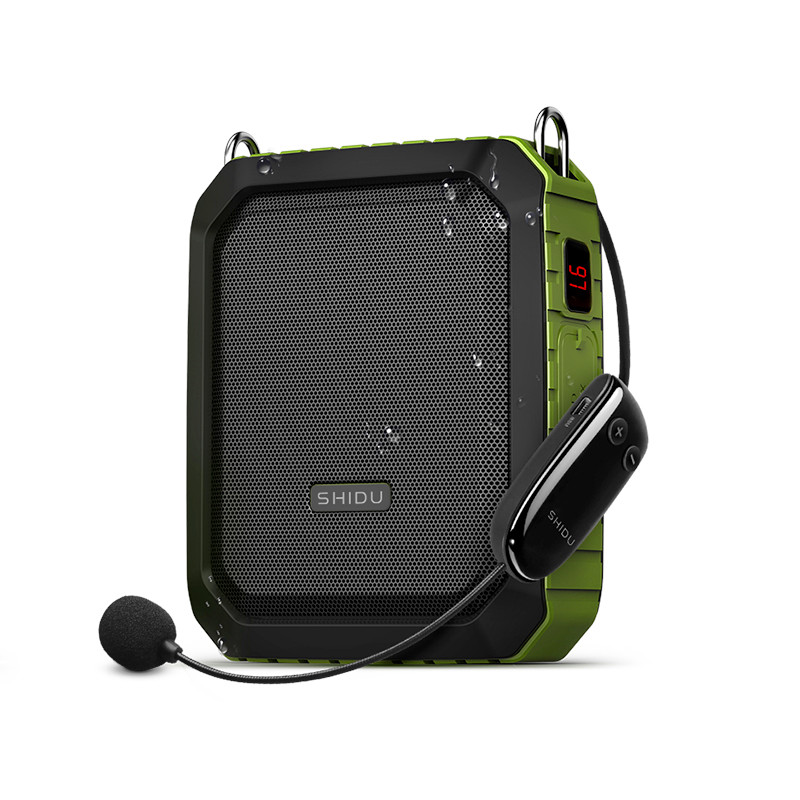 Портативный динамик SHIDU M800 18 Вт, перезаряжаемая гарнитура, беспроводной микрофон, водонепроницаемый голосовой усилитель для учеников, общественная речь