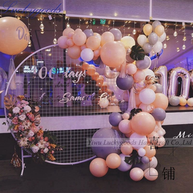 LDJ1112 Hot sale gold decorated metal rainbow flower arch for wedding stage backdrop
