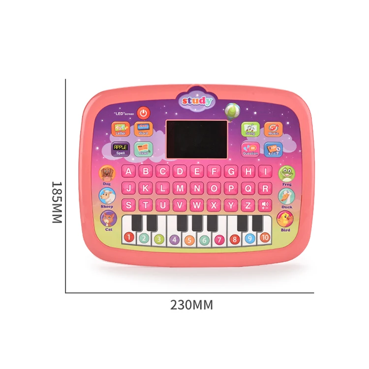 Intelligent Educational Laptop Toy Kids LED Tablet Smart Learning Machine Musical Function 2-4 Years Encourages Reading