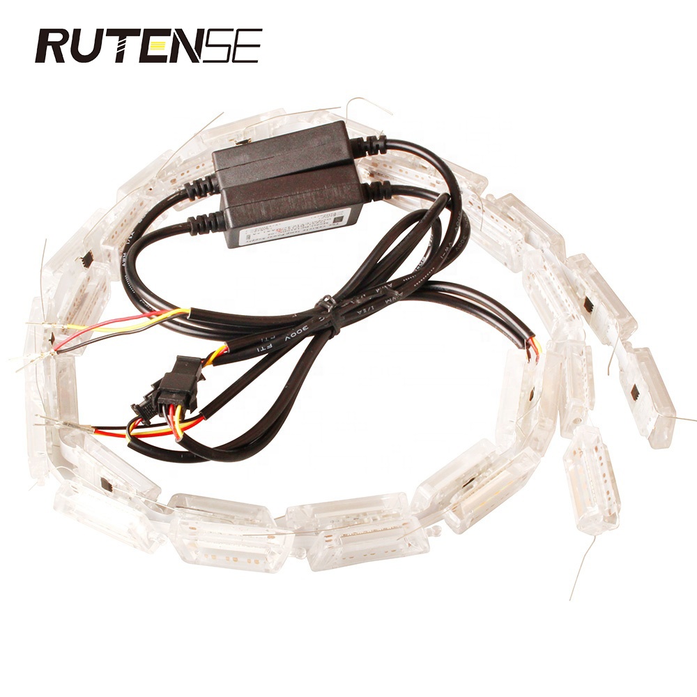 RUTENSE Автомобильные светодиодные фары Гибкая drl полоса белый желтый переключающий сигнал дневной ходовой свет поток trea Кристалл drl свет