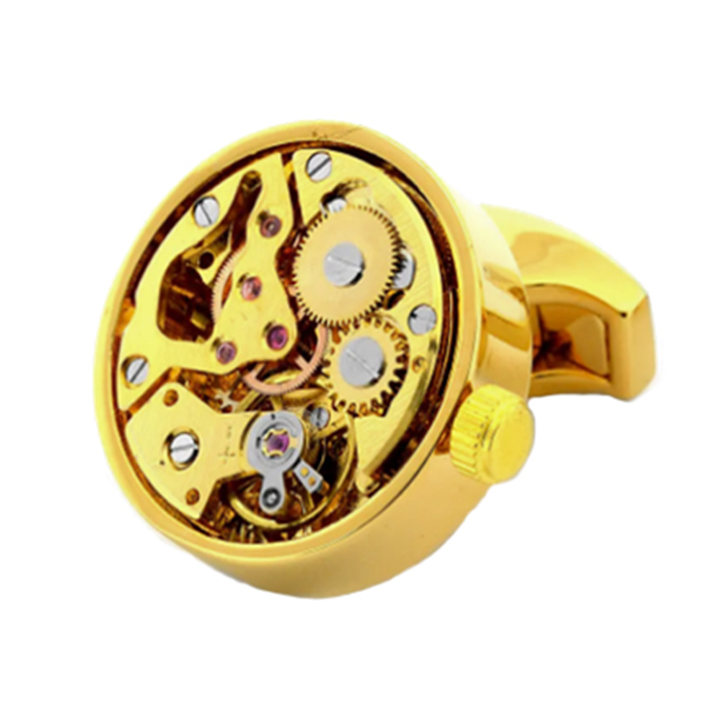 HIBOS watch movable cufflink gift high end sleeve copper clock cufflinks