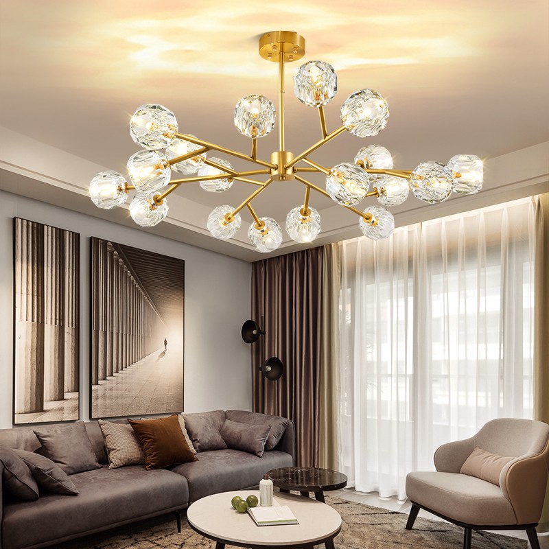 Nordic Iron Gold Glass Led Chandelier, Ceiling Lustre, Pendant Lights, Modern, Luxury, Living Room, new Fashion Design, G9