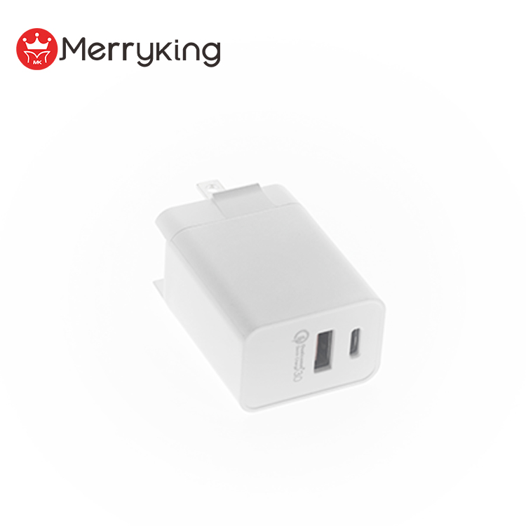 Складная штепсельная вилка США Type-C USB A QC 3,0 Quick Wall PD 18 Вт 30 Вт быстрое зарядное устройство для ноутбука