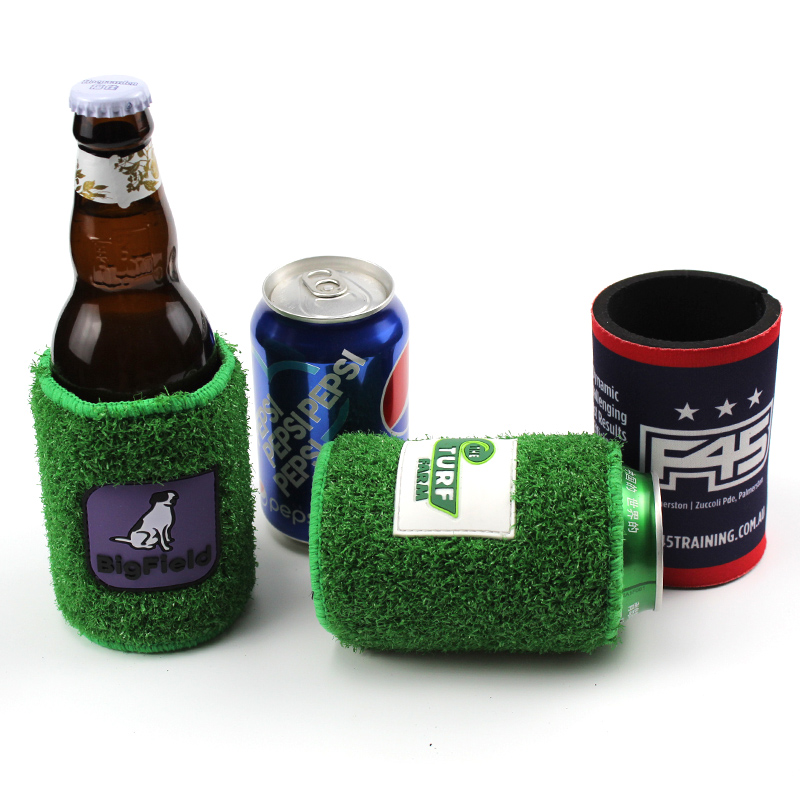 2022 new football turf cold drink sleeve neoprene stuby holder Can cooler with logo