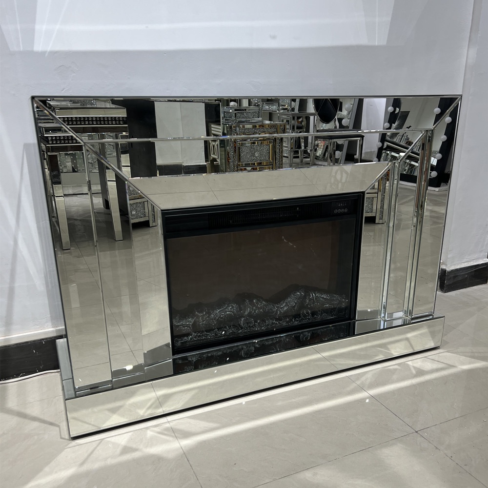 3D пламенный камин Mantel роскошный зеркальный электрический камин для подставки под Телевизор