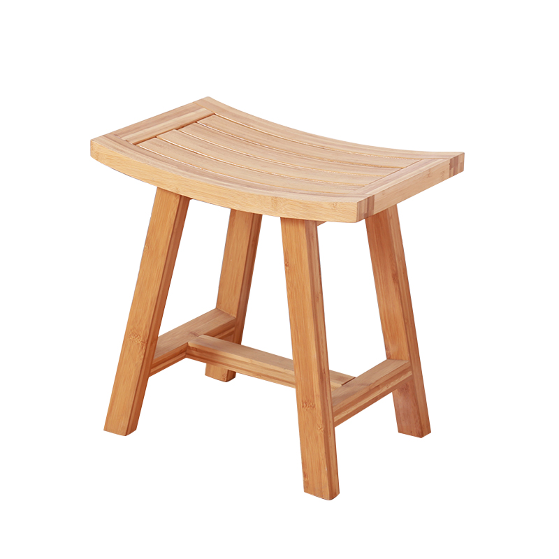 2-Tier Bathroom Bamboo Shower Bench Spa Bath Organizer Seat Stool Wood Bath Chair with Storage